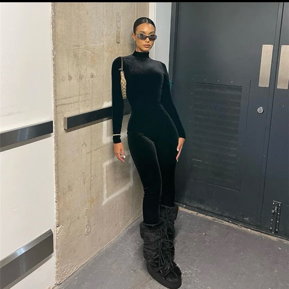 Black Velvet Jumpsuit
